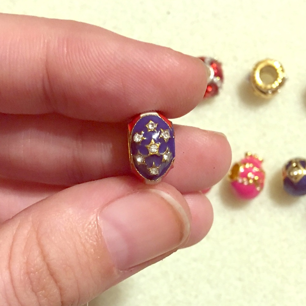 Artisan "Faberge" Stars & Stripes Easter egg bead